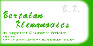 bertalan klemanovics business card